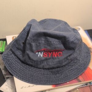 Vintage Rare VGC 1999 N'SYNC Boy Band Concert Denim Bucket Hat Cap Souvenir 90's